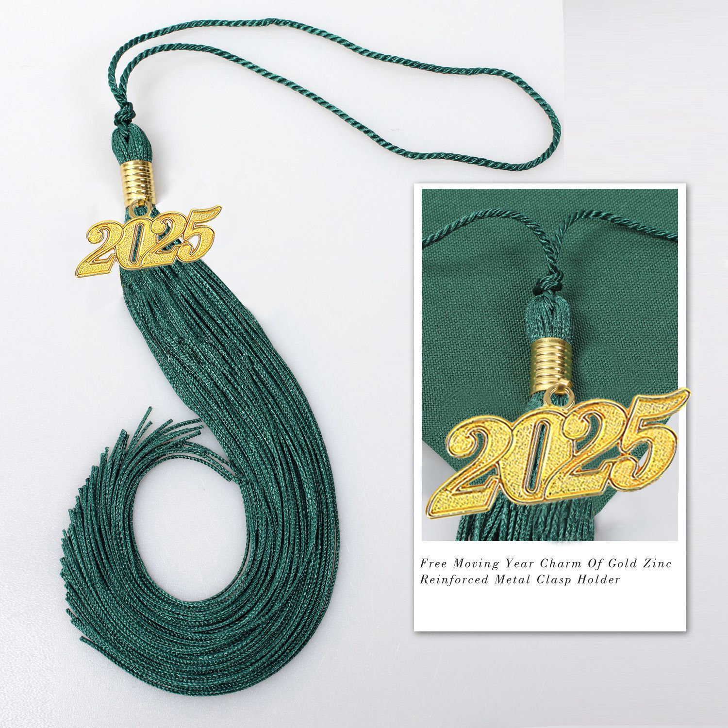 Graduation Tassel with Year Charm 2024/2025 For Cap and Gown Rich Color