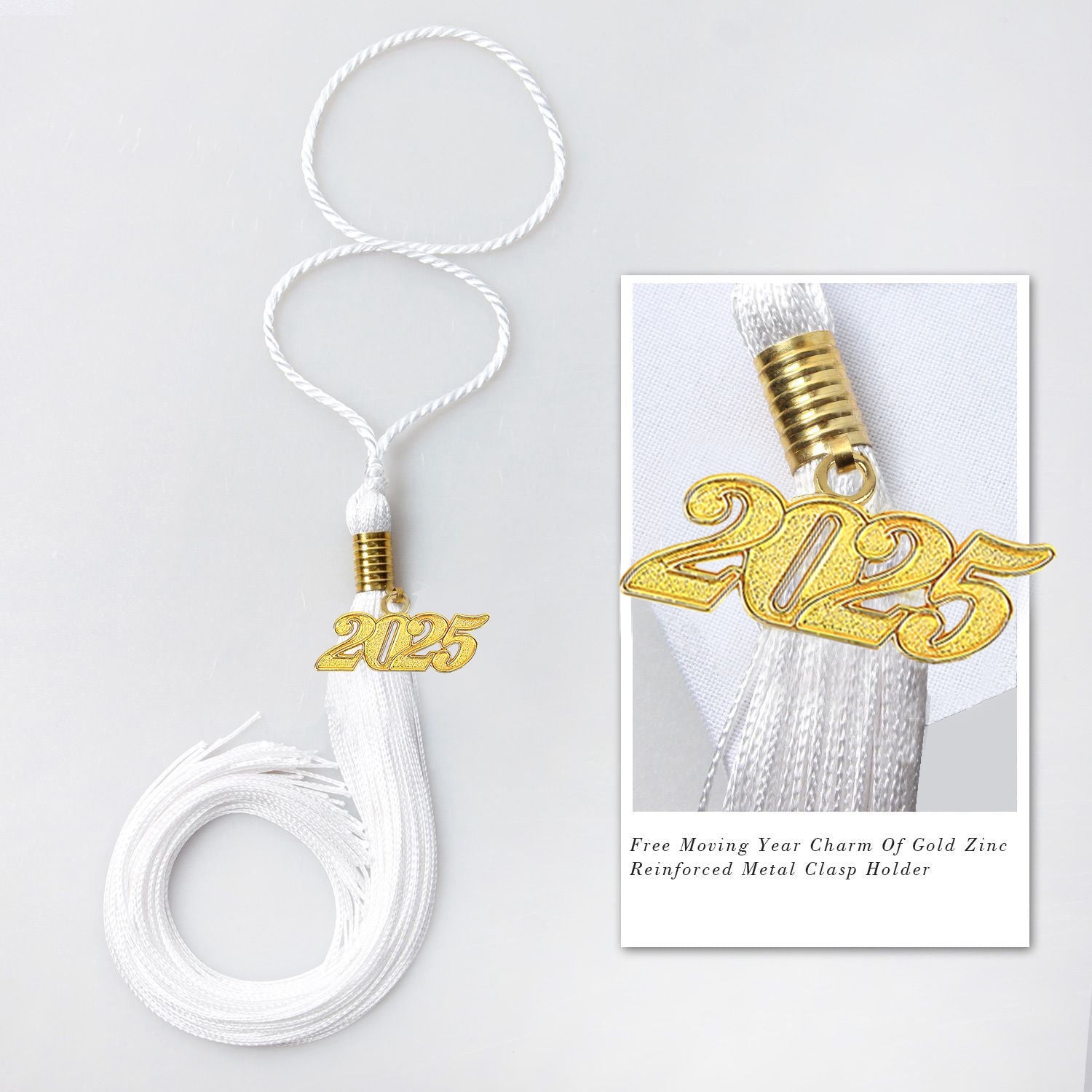 Graduation Tassel with Year Charm 2024/2025 For Cap and Gown Rich Color