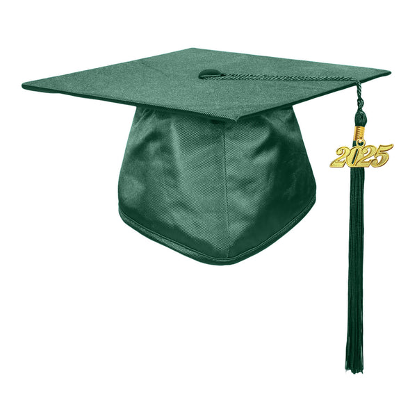 Unisex  Shiny Graduation Cap & Gown with Tassel 2025 Year Charm Rich Color