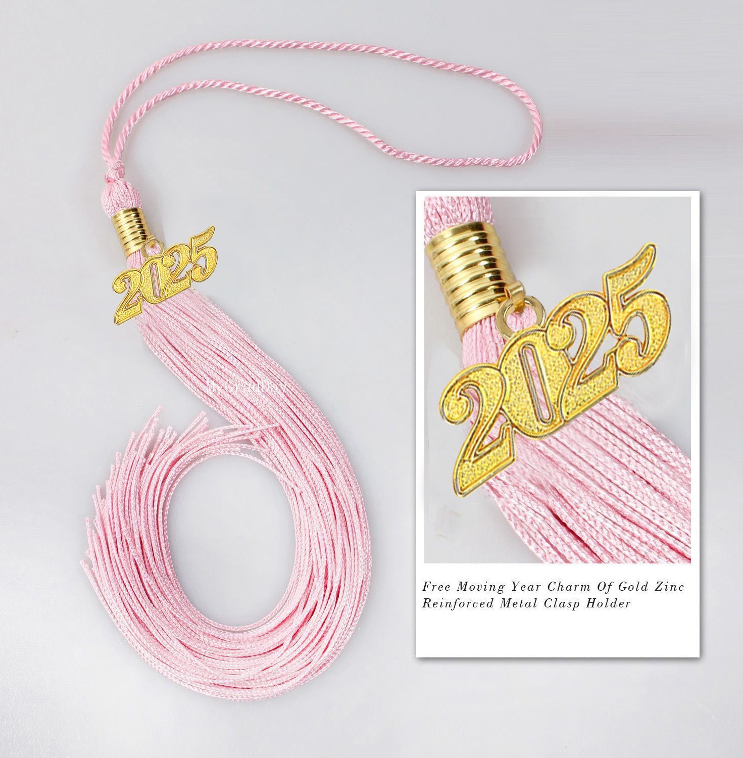 Graduation Tassel with Year Charm 2024/2025 For Cap and Gown Rich Color