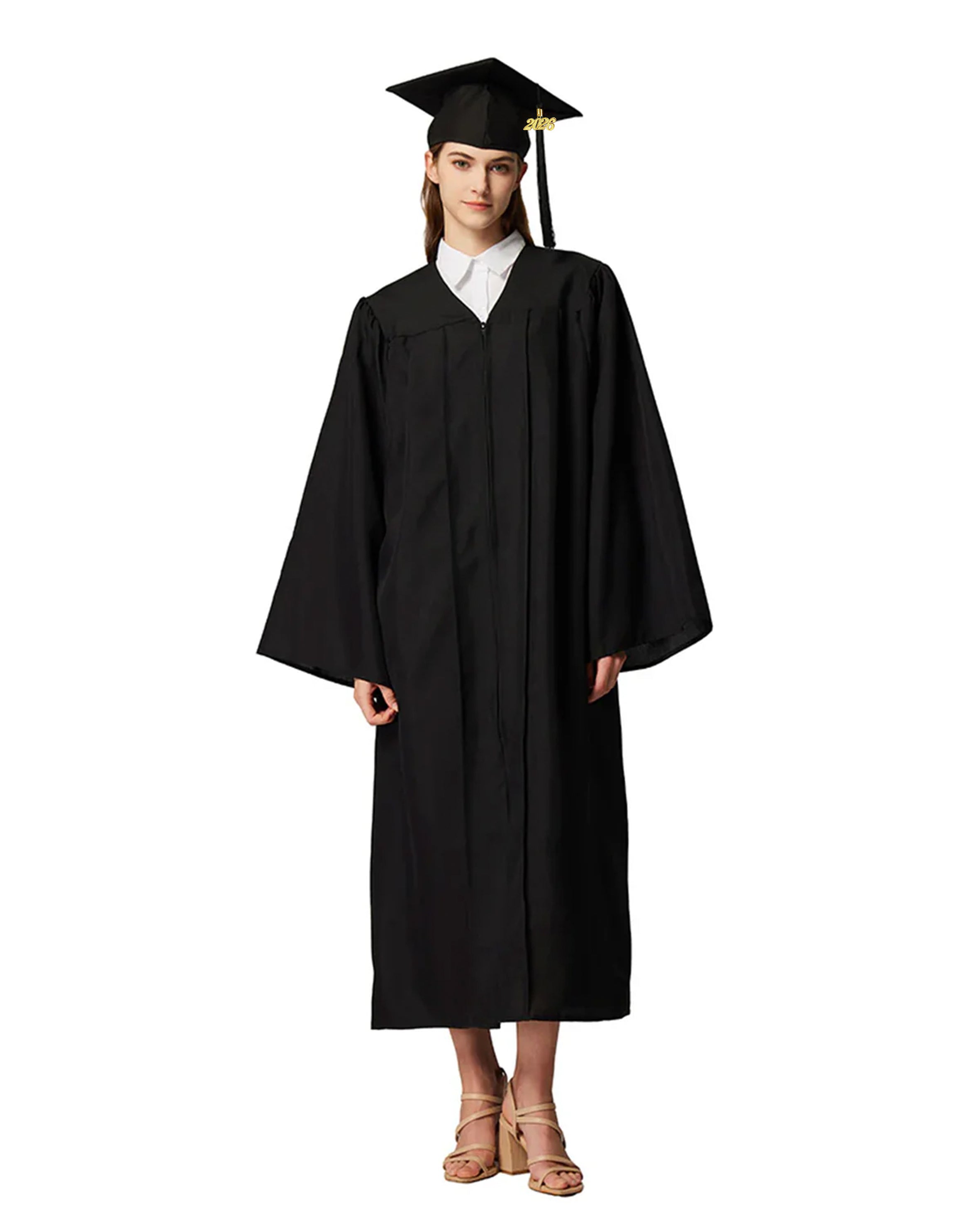 Unisex Matte Graduation Cap & Gown with Tassel 2026 Year Charm ( Rich Color )