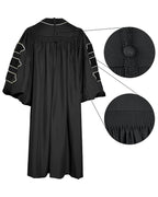 Deluxe Doctoral Graduation Gown with Gold Piping Plus Doctoral Tam and Doctoral Hood  Package（Rich Color）