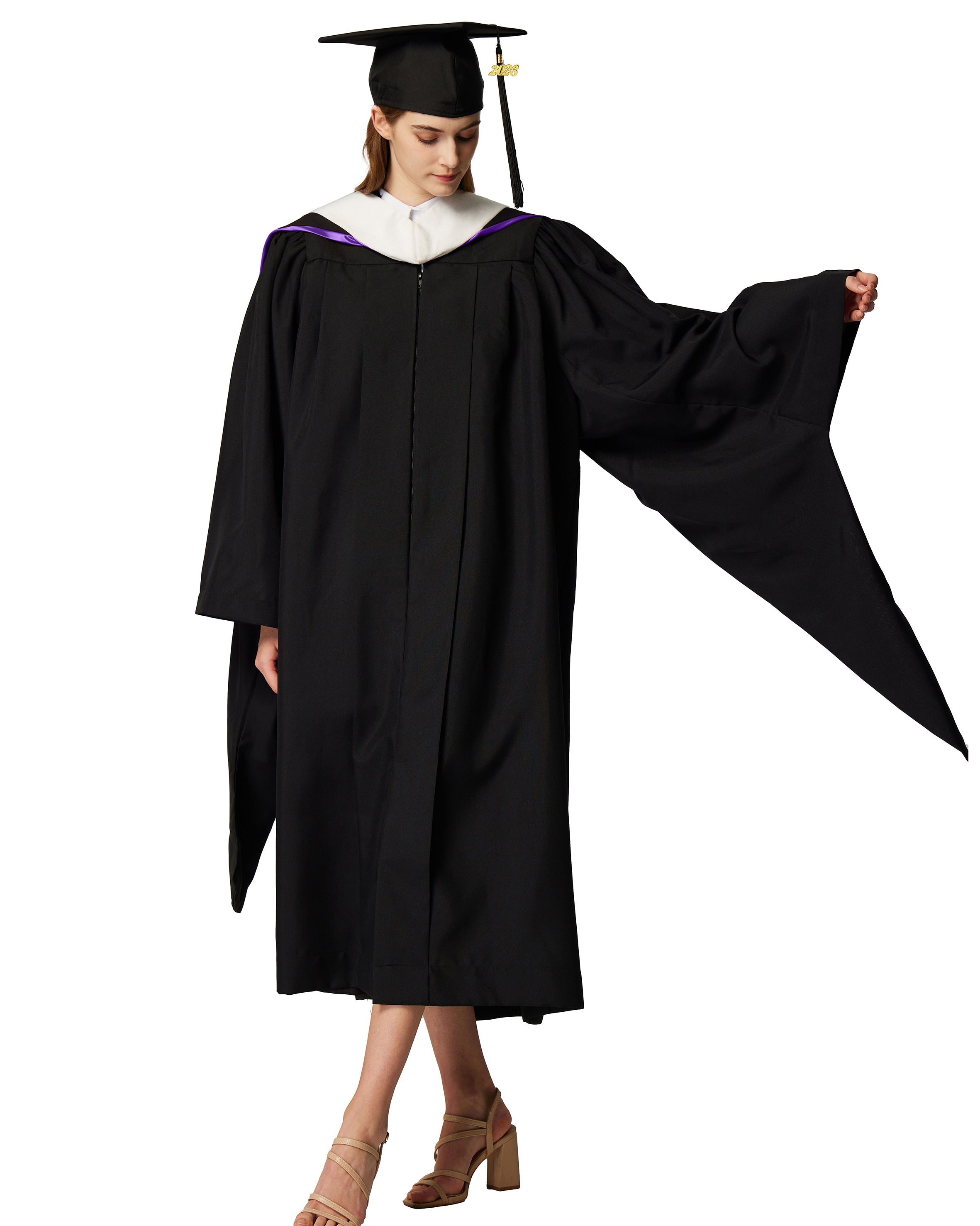 MyGradDay Unisex Master Graduation Gown Cap and Hood Master Regalia with 2026 Tassel