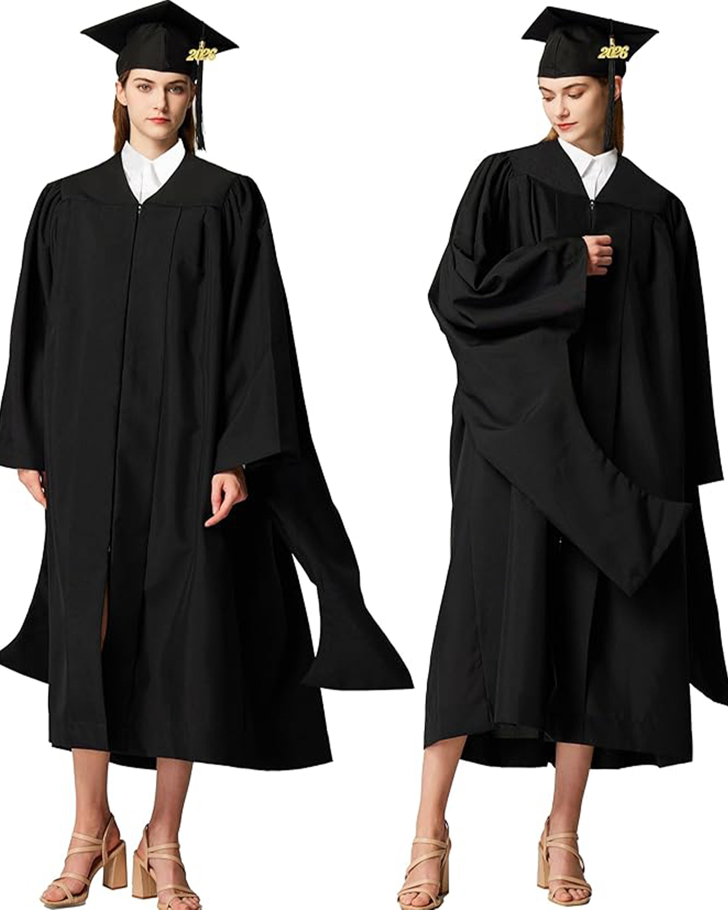 MyGradDay Graduation Master Cap and Gown Master Regalia with Black 2026 and 2025 Tassel Package