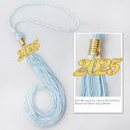 Graduation Tassel with Year Charm 2024/2025 For Cap and Gown Rich Color