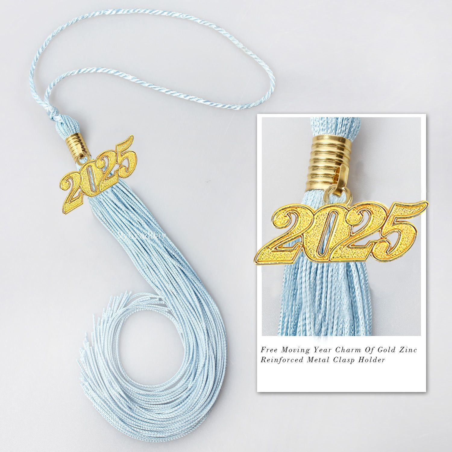 Graduation Tassel with Year Charm 2024/2025 For Cap and Gown Rich Color