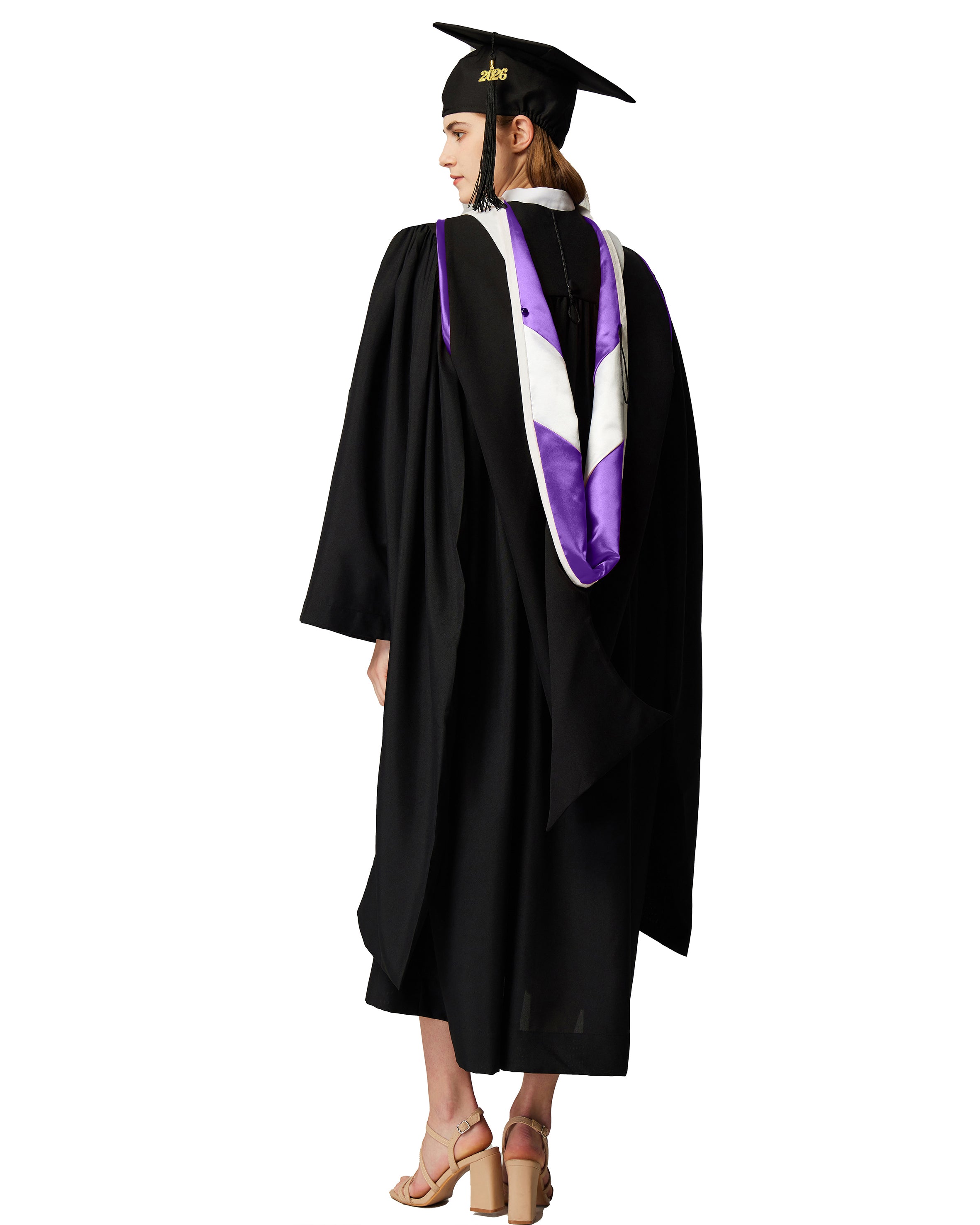 MyGradDay Unisex Master Graduation Gown Cap and Hood Master Regalia with 2026 Tassel