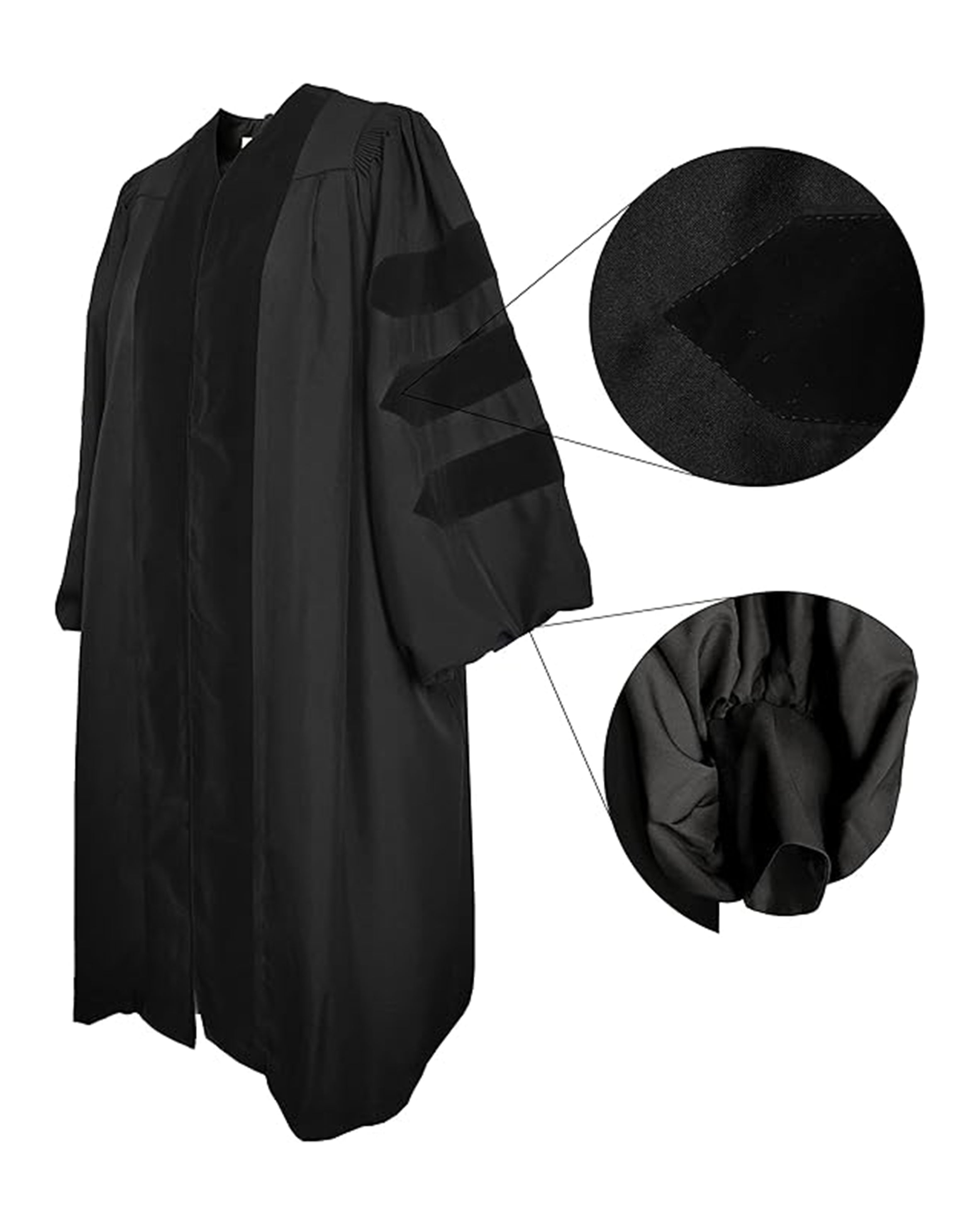 Deluxe Doctoral Graduation Gown with No Piping and Doctoral Tam Package ( Rich Color )