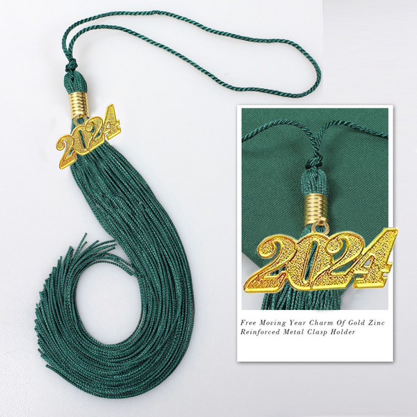 Graduation Tassel with Year Charm 2024/2023 For Cap and Gown Rich Color