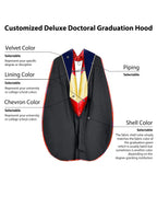 Customized Deluxe Doctoral Graduation Hood with Customized Piping