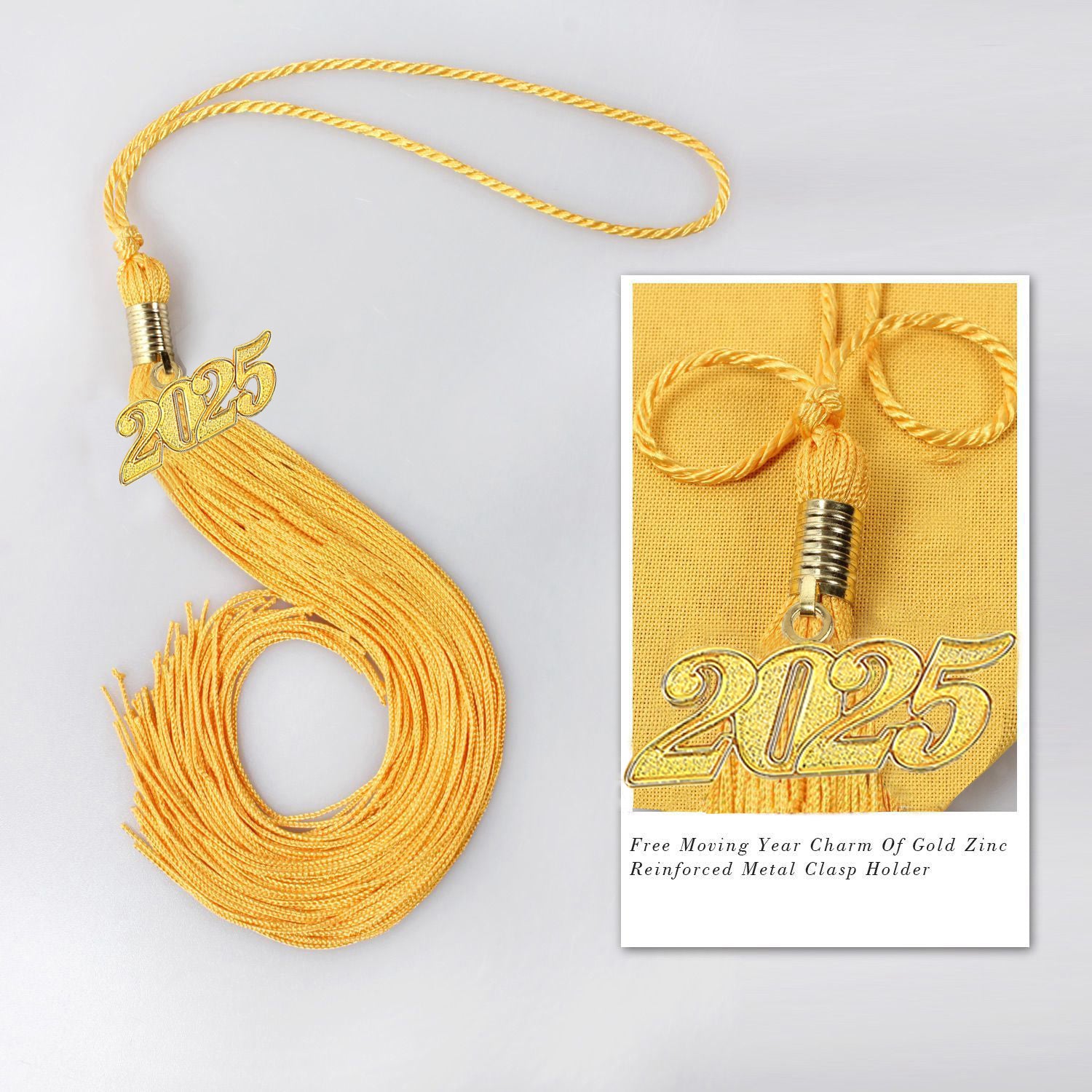 Graduation Tassel with Year Charm 2024/2025 For Cap and Gown Rich Color