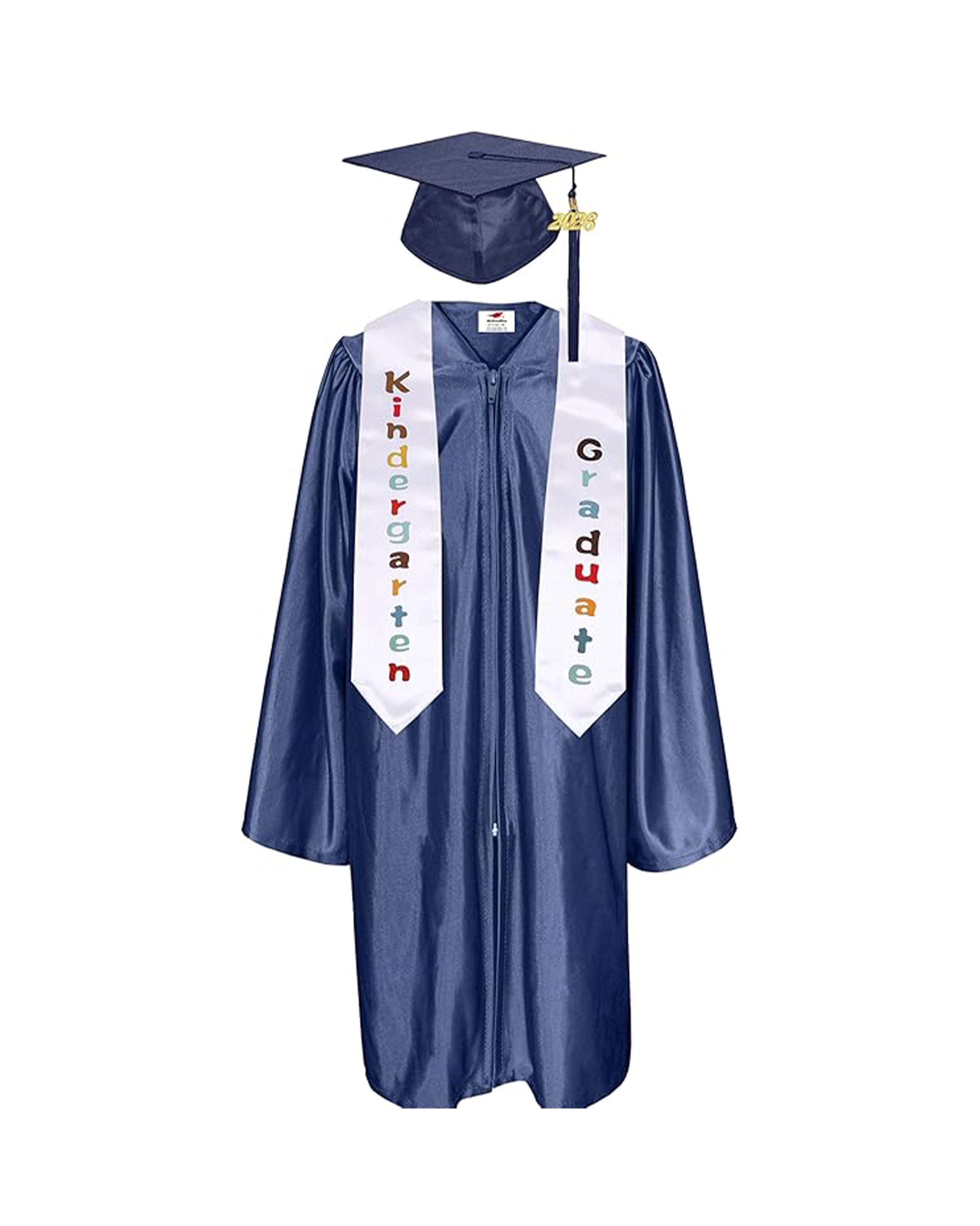 Shiny Kindergarten Graduation Gown Cap with Tassel 2026 Charm Sash