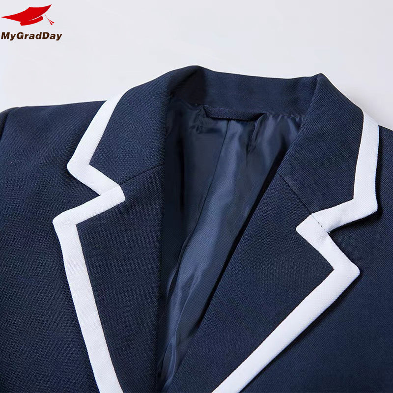 MyGradDay Women's Casual Blazers Open Front Lapel Button Long Sleeve Office Work Suit Jacket Office Cropped Blazer