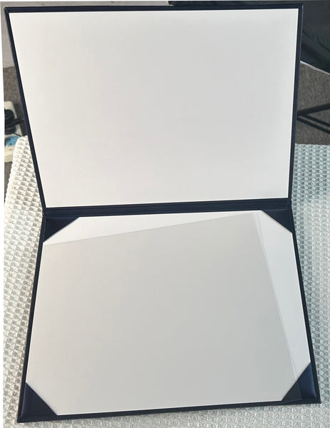 Customized Smooth Graduation Diploma Certificate Cover 8 1/2" x 11"  Navy Blue