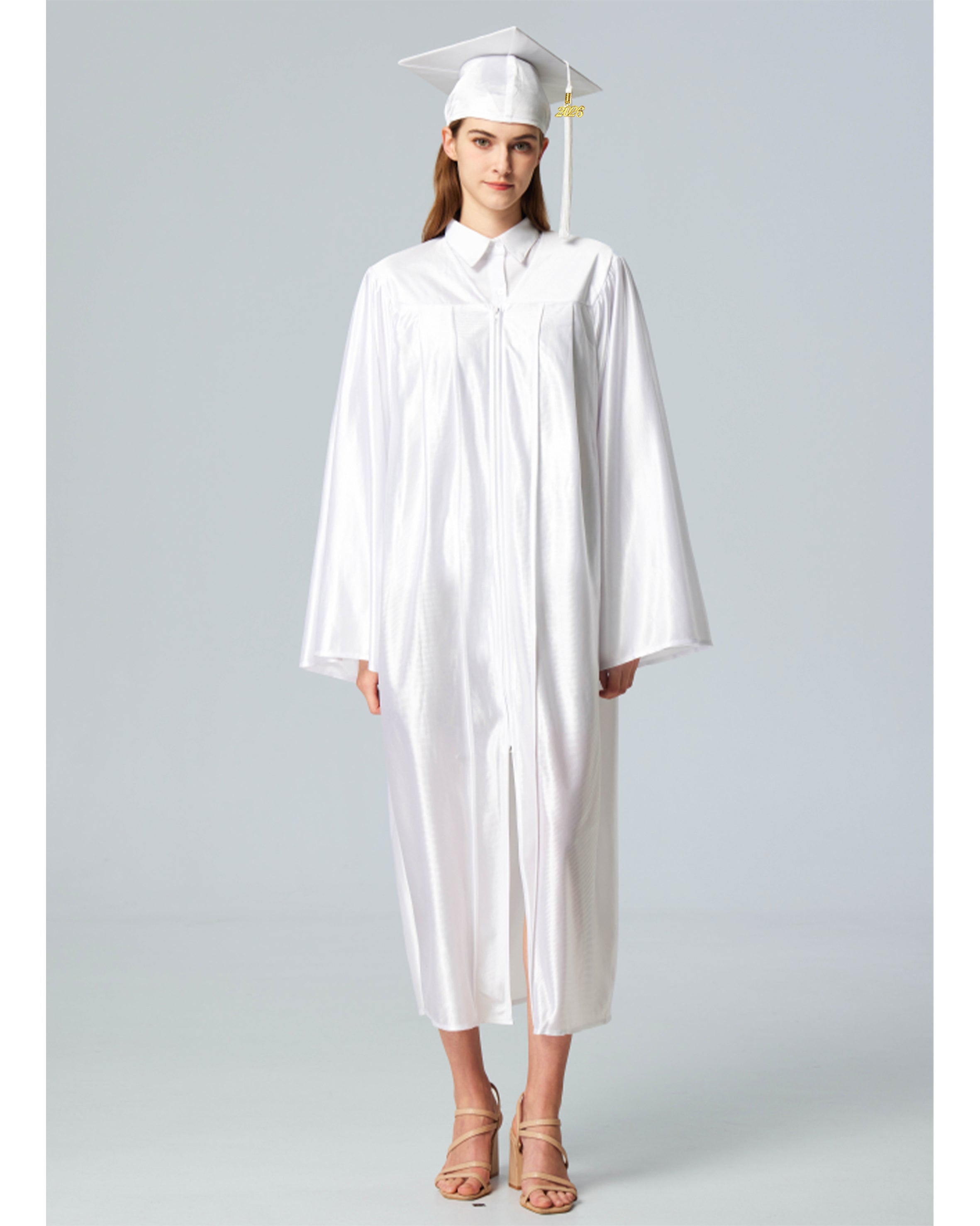 Unisex Shiny Graduation Cap and Gown with Tassel 2026 Year Charm ( Rich Color )