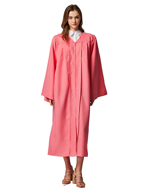 Pink Unisex Matte choir robes for church Baptism Officiant Confirmation Costume,Graduation Gown Pastor &judges robe