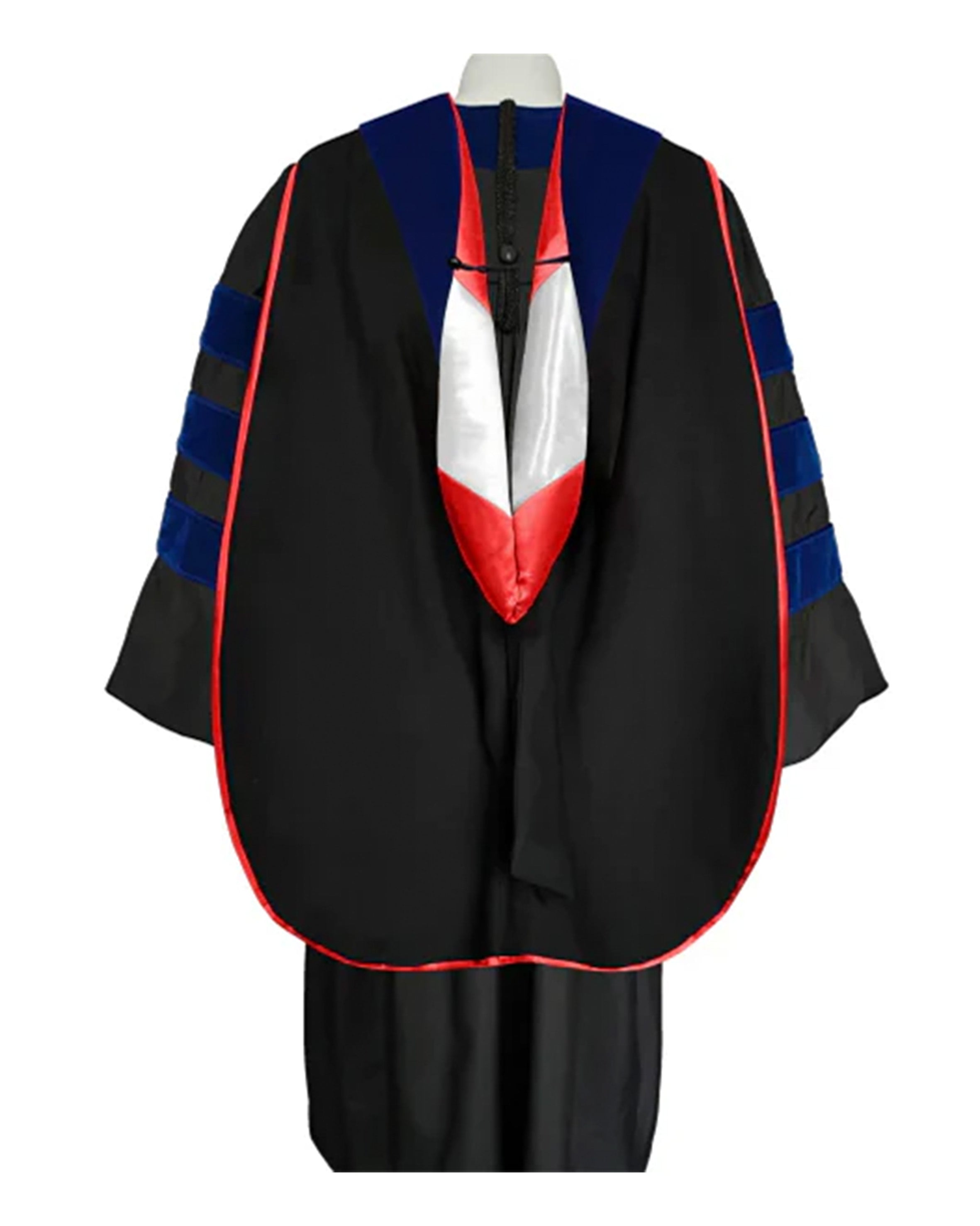 Deluxe Doctoral Graduation Hood with NO piping