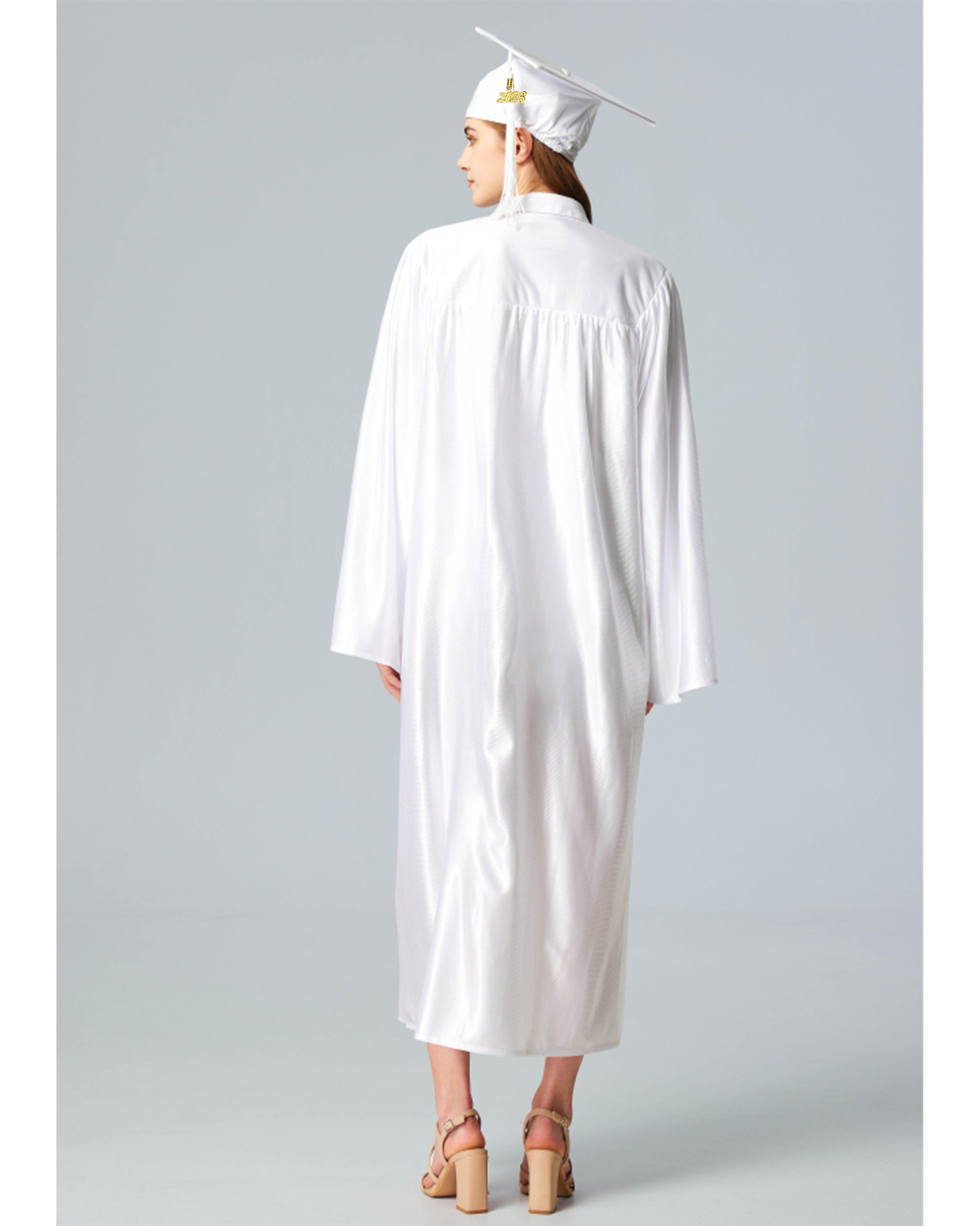 Unisex Shiny Graduation Cap and Gown with Tassel 2026 Year Charm ( Rich Color )