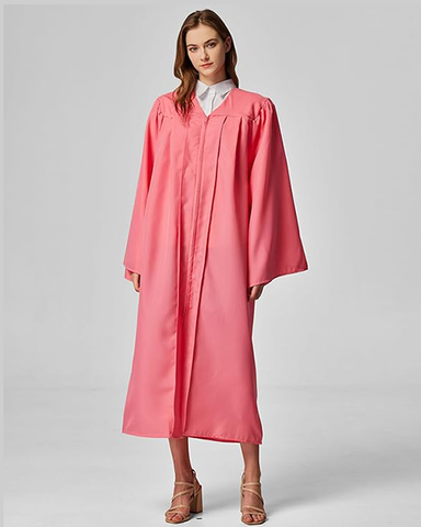 Pink Unisex Matte choir robes for church Baptism Officiant Confirmation Costume,Graduation Gown Pastor &judges robe
