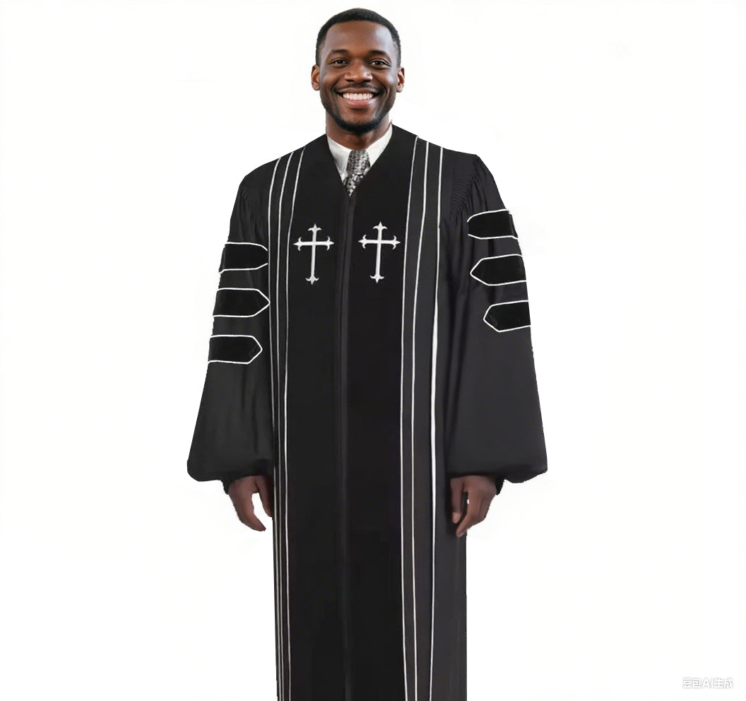 MyGradDay Black doctoral pulpit robes of Divinity Clergy Robe（复制）（复制）