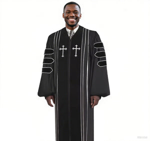 MyGradDay Black doctoral pulpit robes of Divinity Clergy Robe（复制）（复制）