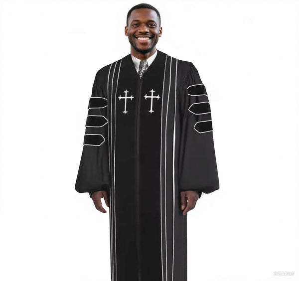 MyGradDay Black doctoral pulpit robes of Divinity Clergy Robe（复制）（复制）
