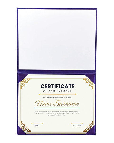 Smooth Graduation Diploma Cover Imprinted "Diploma of Graduation" Certificate Cover 8 1/2" x 11"