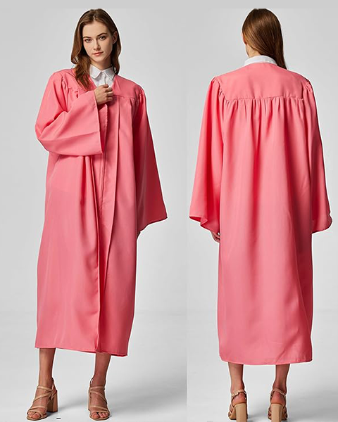 Pink Unisex Matte choir robes for church Baptism Officiant Confirmation Costume,Graduation Gown Pastor &judges robe