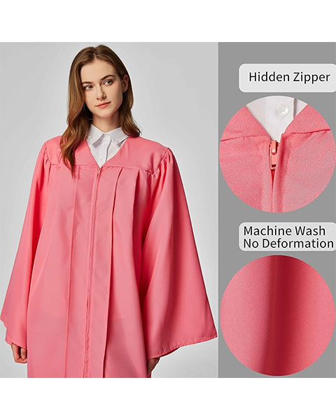 Pink Unisex Matte choir robes for church Baptism Officiant Confirmation Costume,Graduation Gown Pastor &judges robe