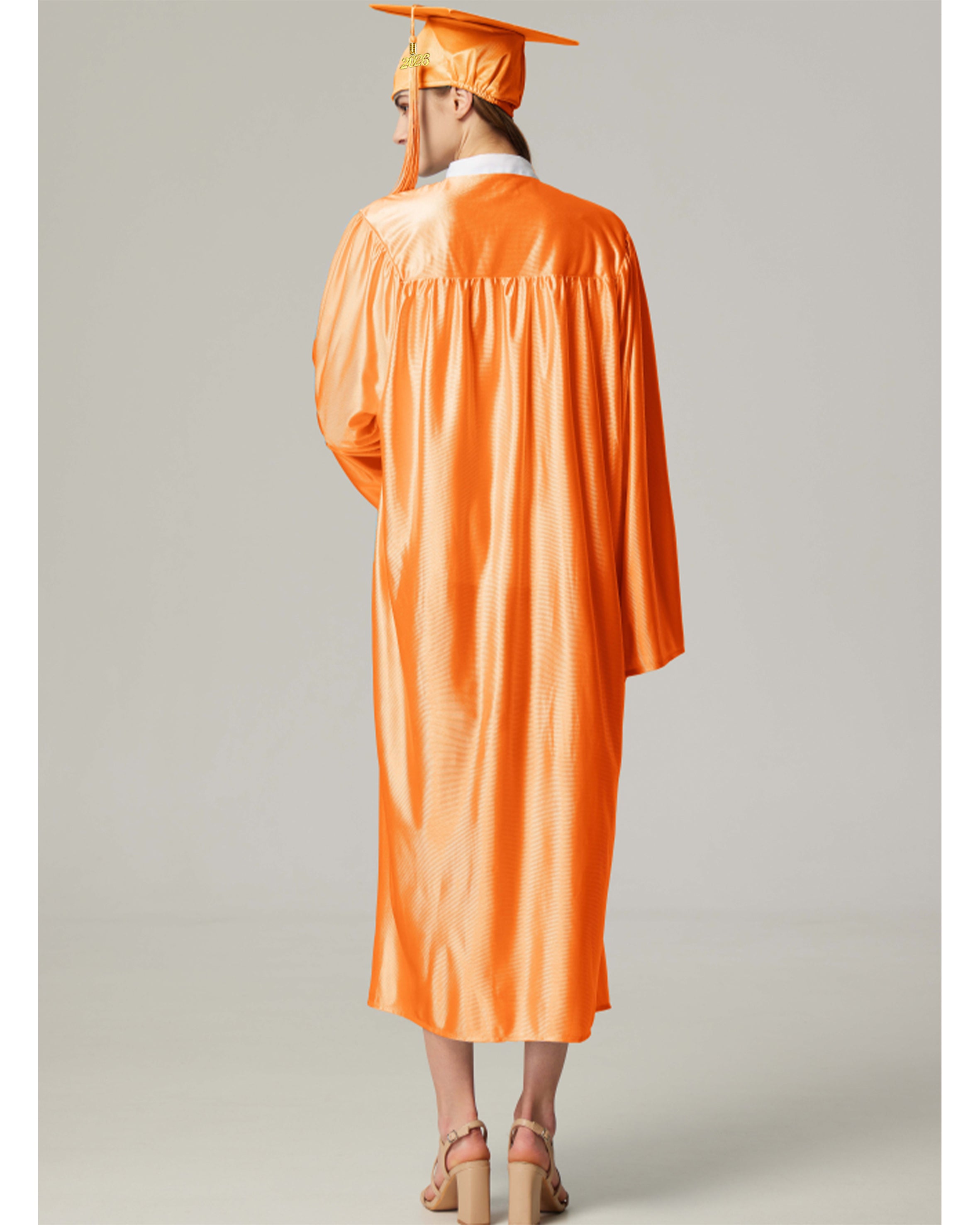 Unisex Shiny Graduation Cap and Gown with Tassel 2026 Year Charm ( Rich Color )