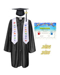 Preschool Graduation Stole Gown Cap & Tassel with 2026 Year Charm, Certificate Package MyGradDay