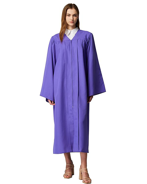 Purple Unisex Matte choir robes for church Baptism Officiant Confirmation Costume,Graduation Gown Pastor &judges robe