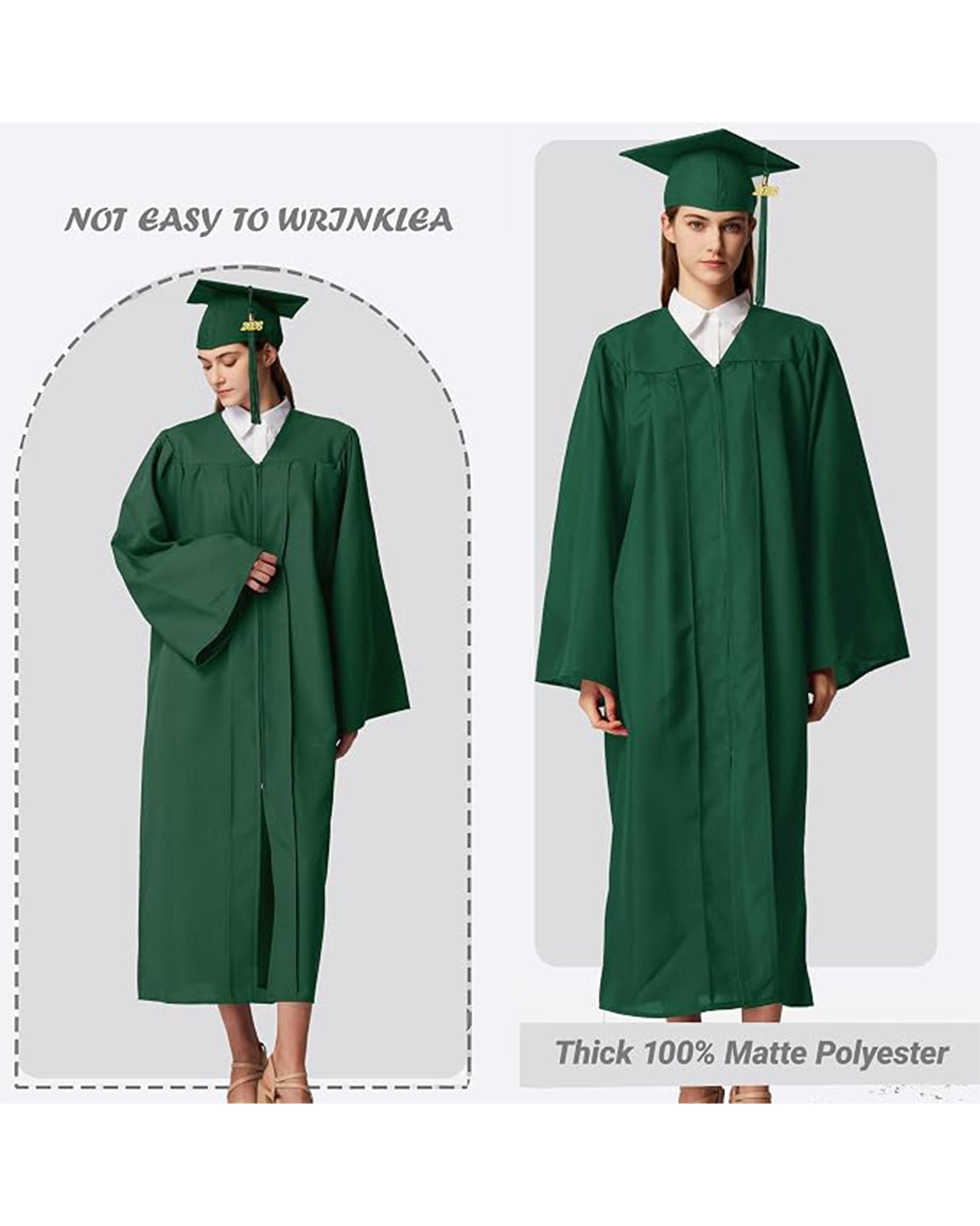 MyGradDay Unisex Matte Graduation Cap and Gown 2026 Set with Tassel Honor Cord Graduation Stoles