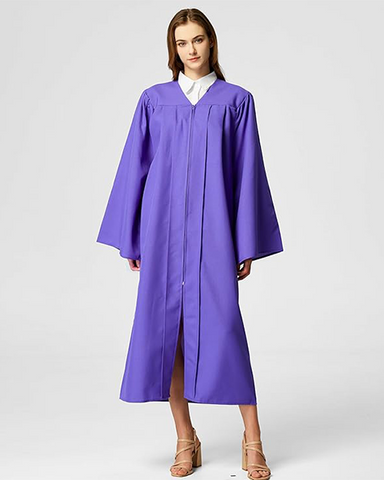 Purple Unisex Matte choir robes for church Baptism Officiant Confirmation Costume,Graduation Gown Pastor &judges robe
