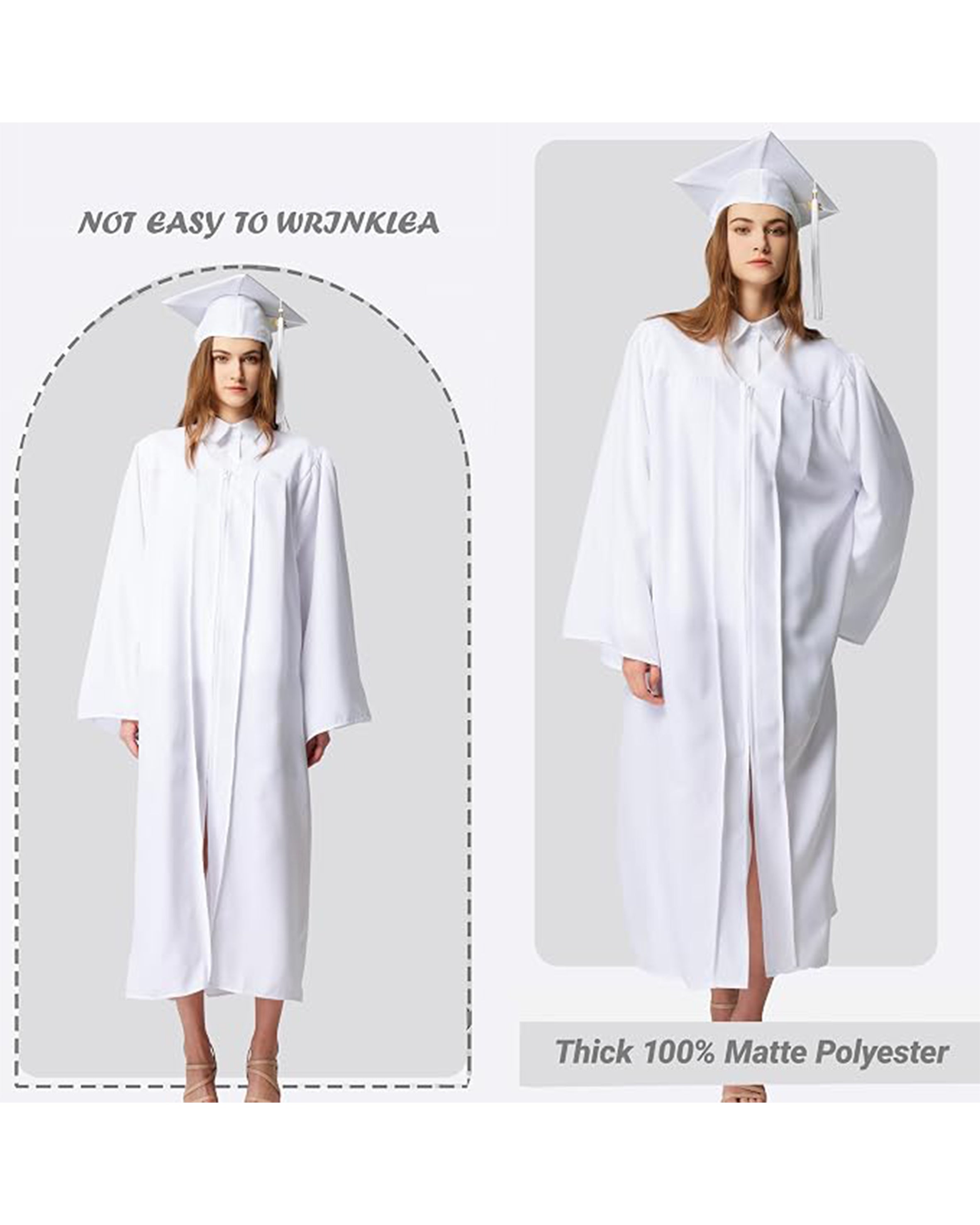 MyGradDay Unisex Matte Graduation Cap and Gown 2026 Set with Tassel Honor Cord Graduation Stoles