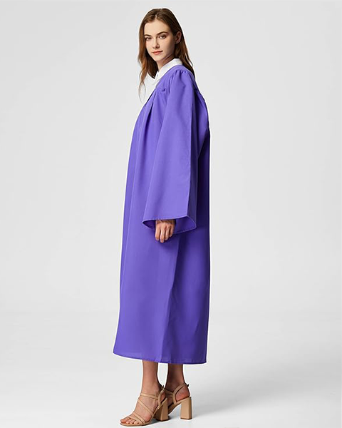 Purple Unisex Matte choir robes for church Baptism Officiant Confirmation Costume,Graduation Gown Pastor &judges robe