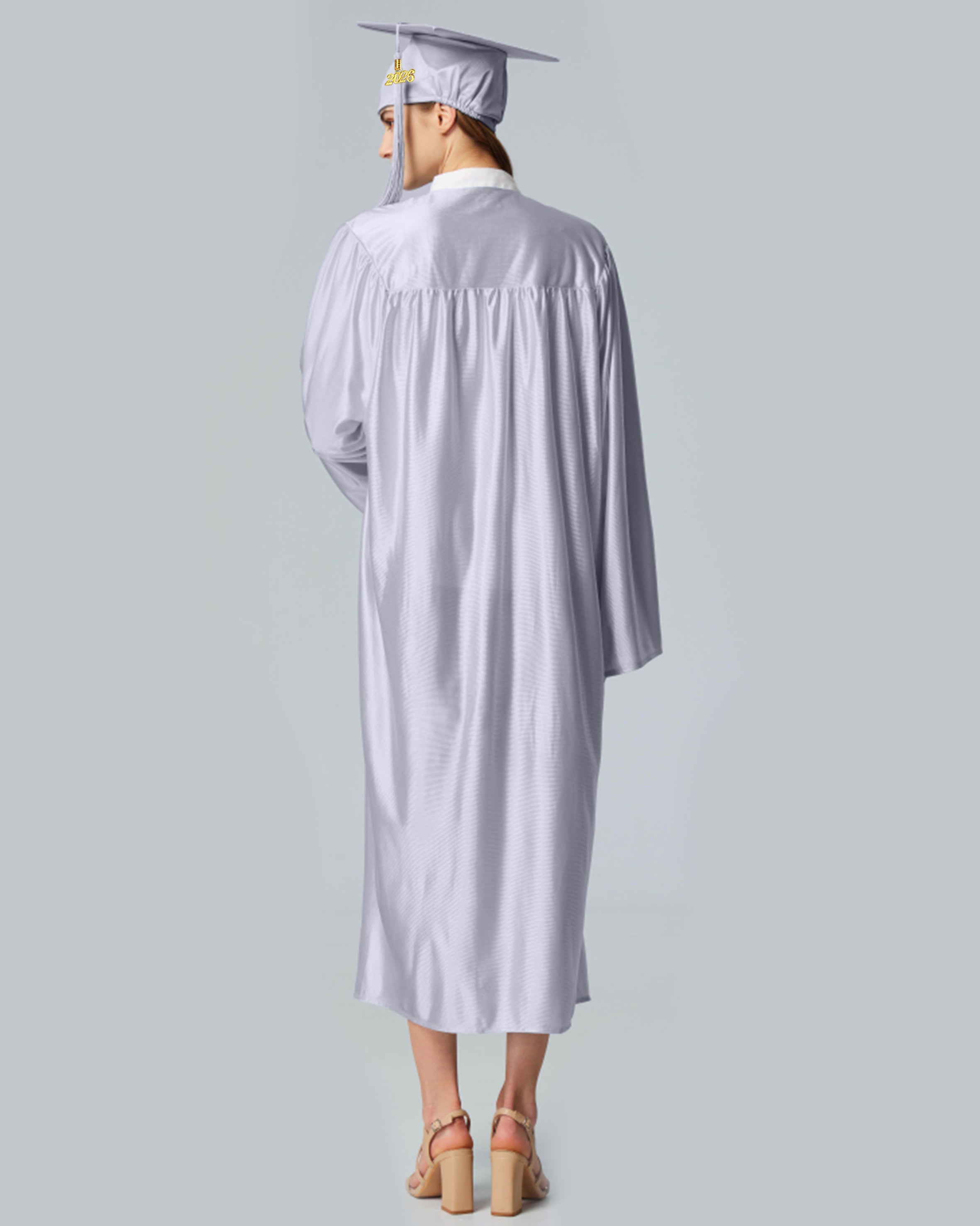 Unisex Shiny Graduation Cap and Gown with Tassel 2026 Year Charm ( Rich Color )