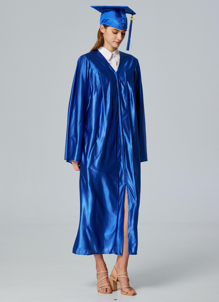 Unisex  Shiny Graduation Cap & Gown with Tassel 2025 Year Charm Rich Color