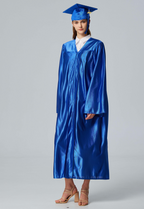 Unisex  Shiny Graduation Cap & Gown with Tassel 2025 Year Charm Rich Color