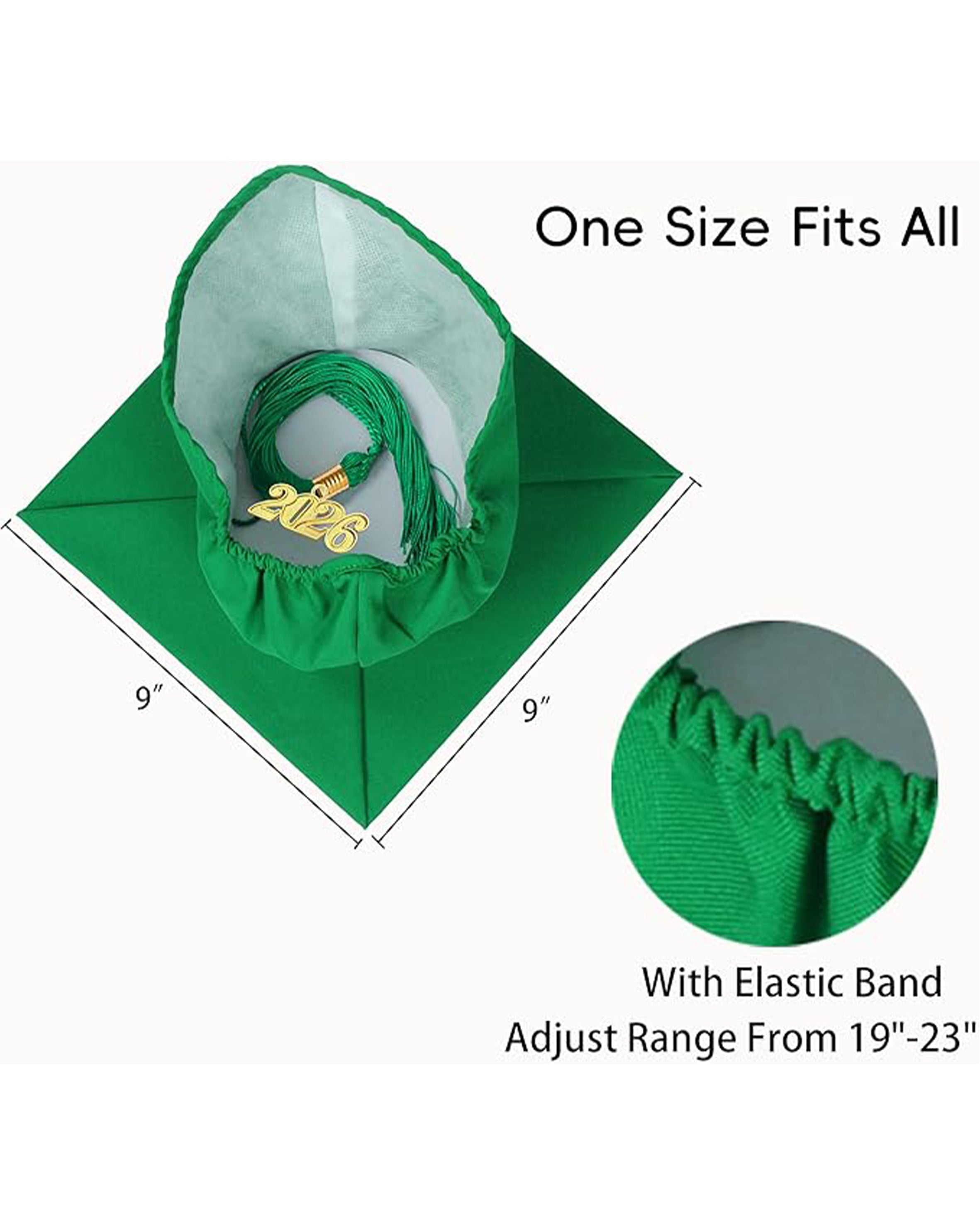 MyGradDay Unisex Adult Matte Graduation Cap with Tassel 2026 Year Charm