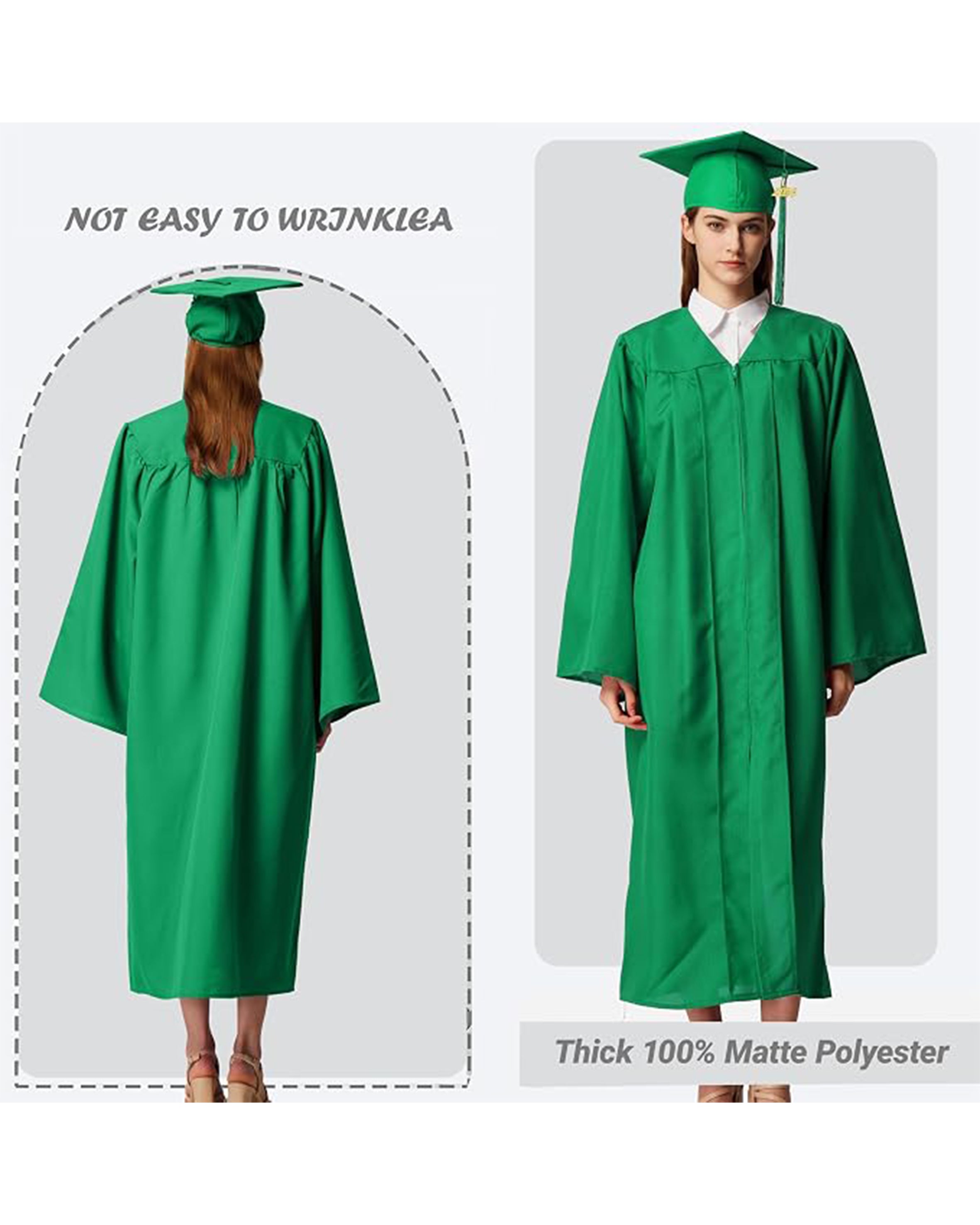 MyGradDay Unisex Matte Graduation Cap and Gown 2026 Set with Tassel Honor Cord Graduation Stoles