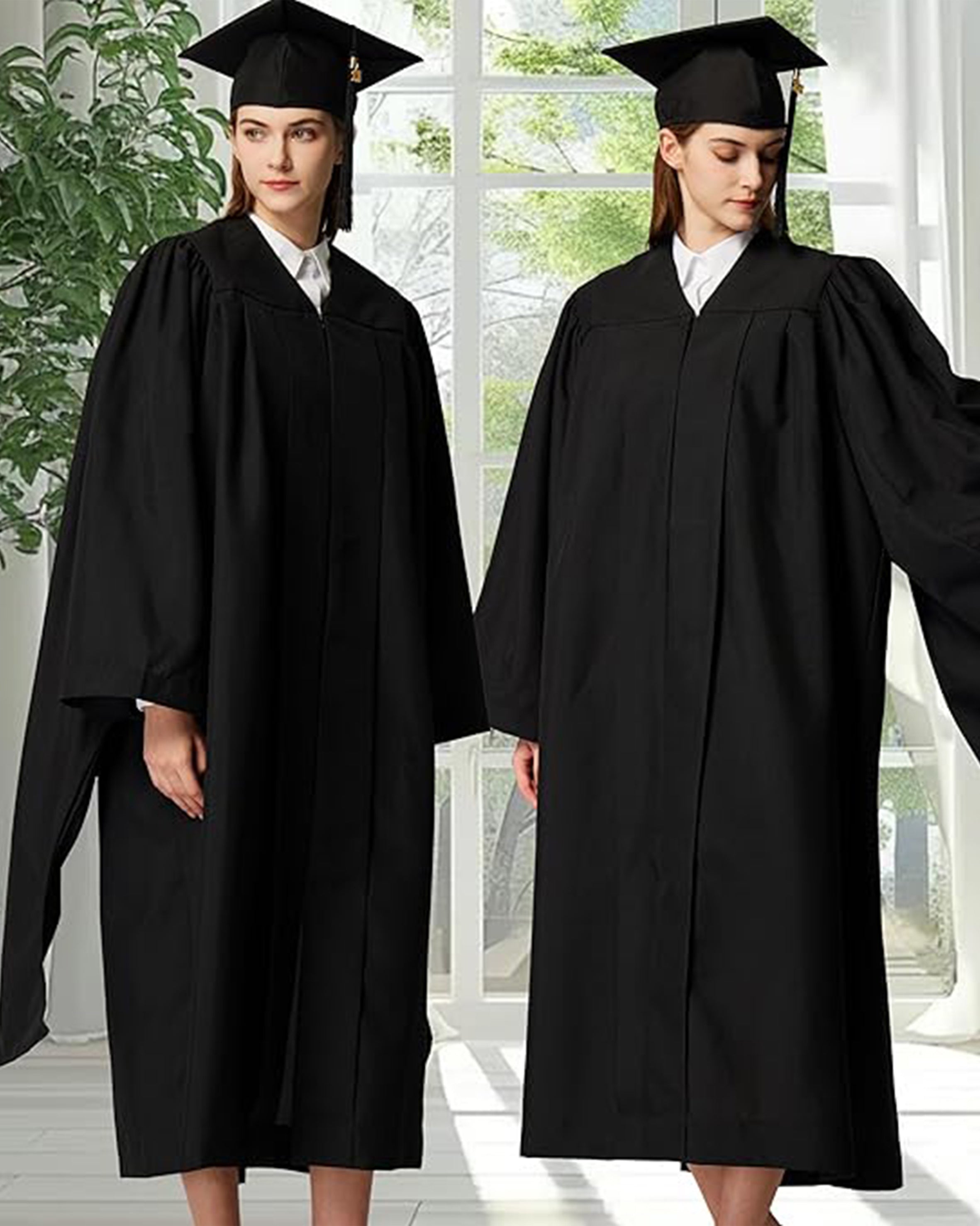 MyGradDay Graduation Master Cap and Gown Master Regalia with Black 2026 and 2025 Tassel Package