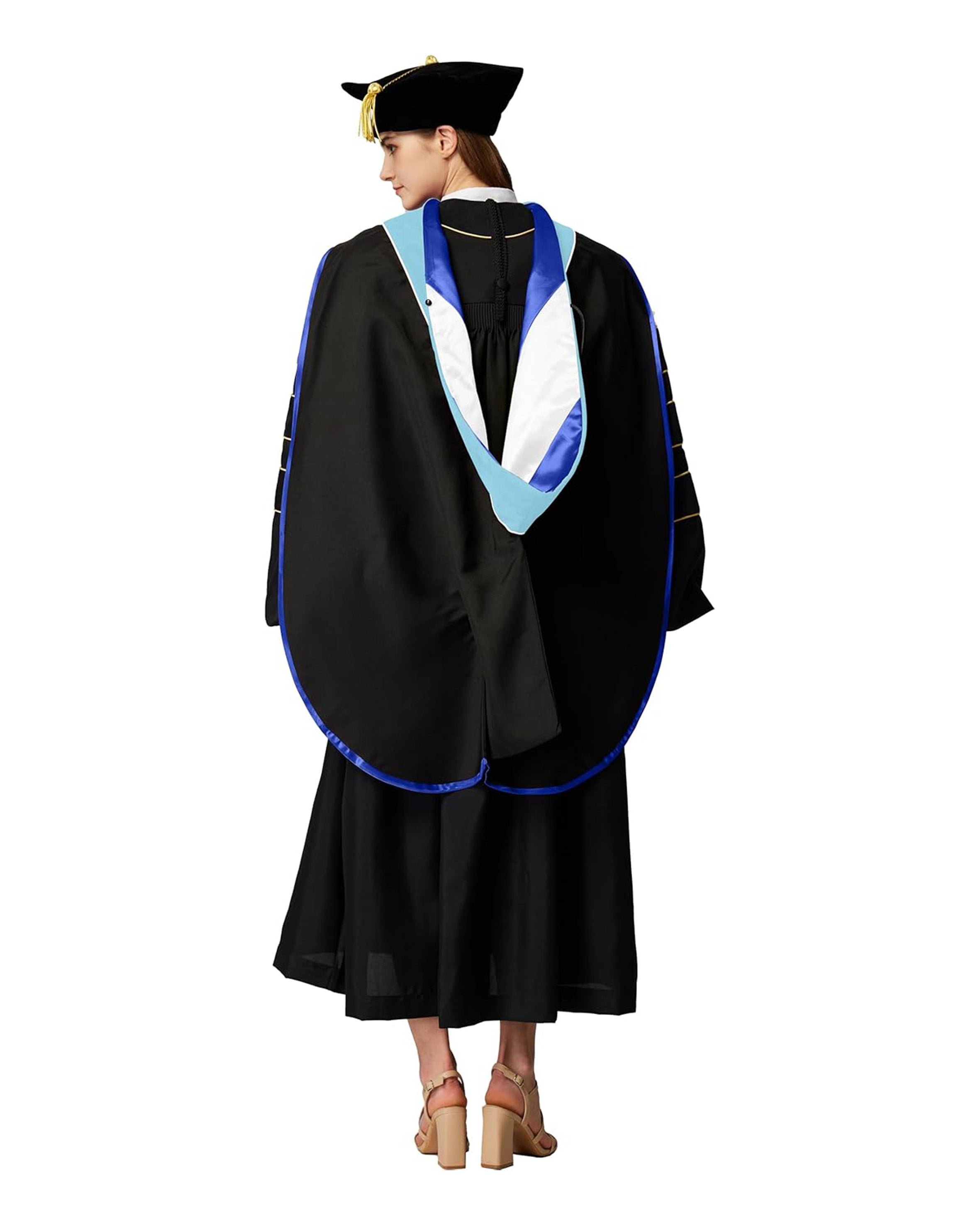 Deluxe Doctoral Graduation Hood with Gold Piping