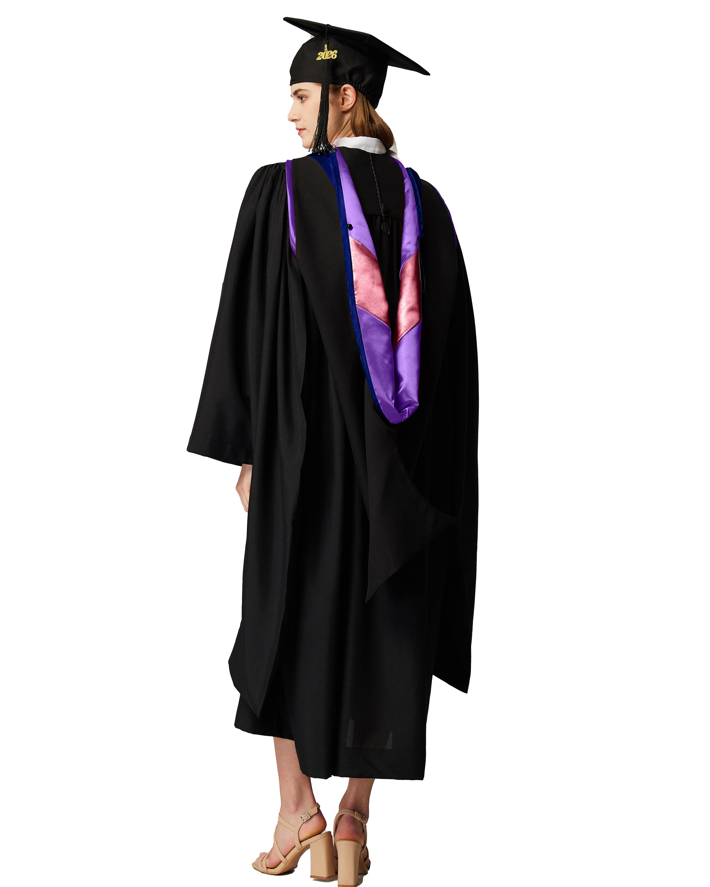 MyGradDay Unisex Master Graduation Gown Cap and Hood Master Regalia with 2026 Tassel