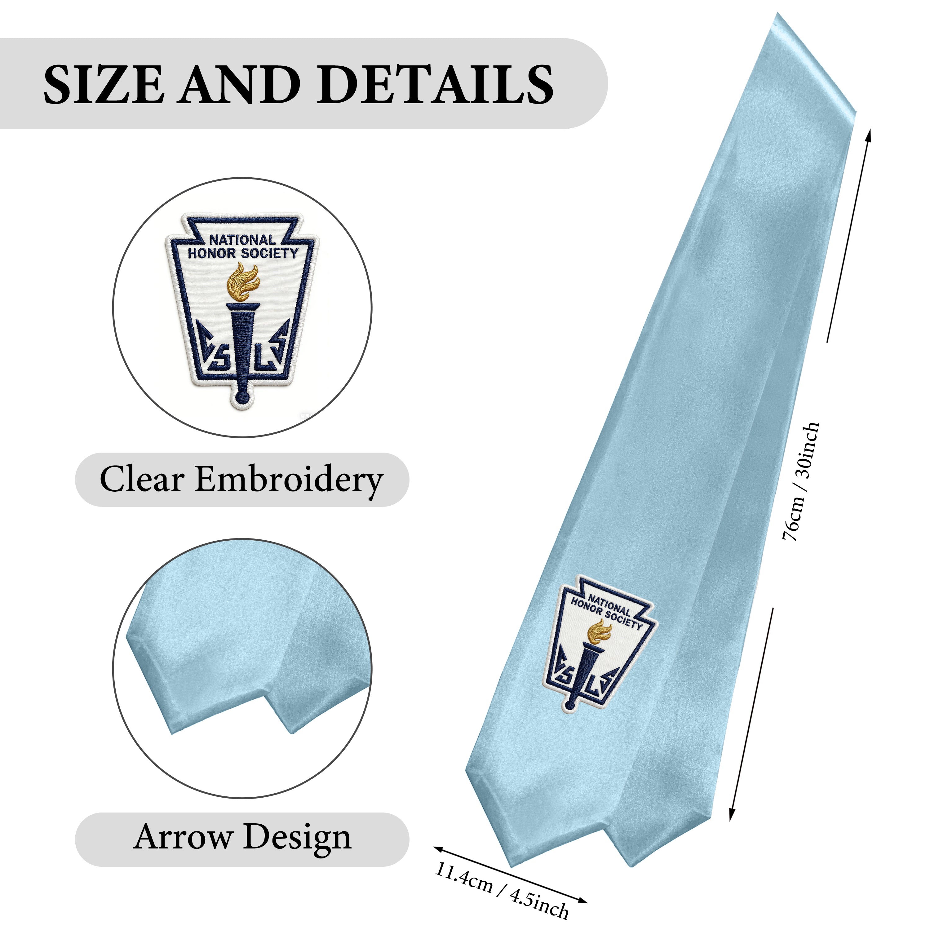 MyGradDay National Honor Society Stole 60" Graduation Sash with Embroidery | nhs stole for graduation