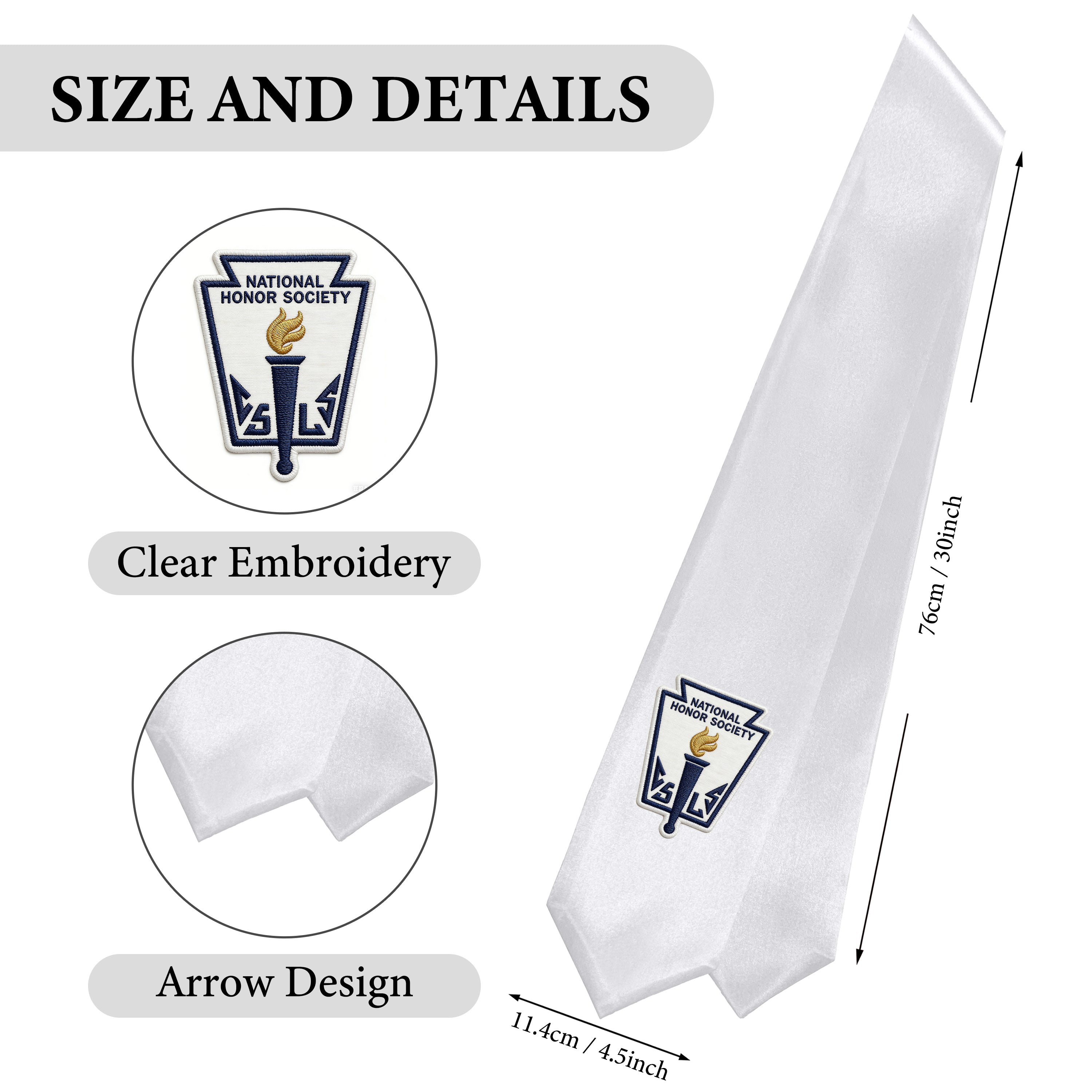 MyGradDay National Honor Society Stole 60" Graduation Sash with Embroidery | nhs stole for graduation