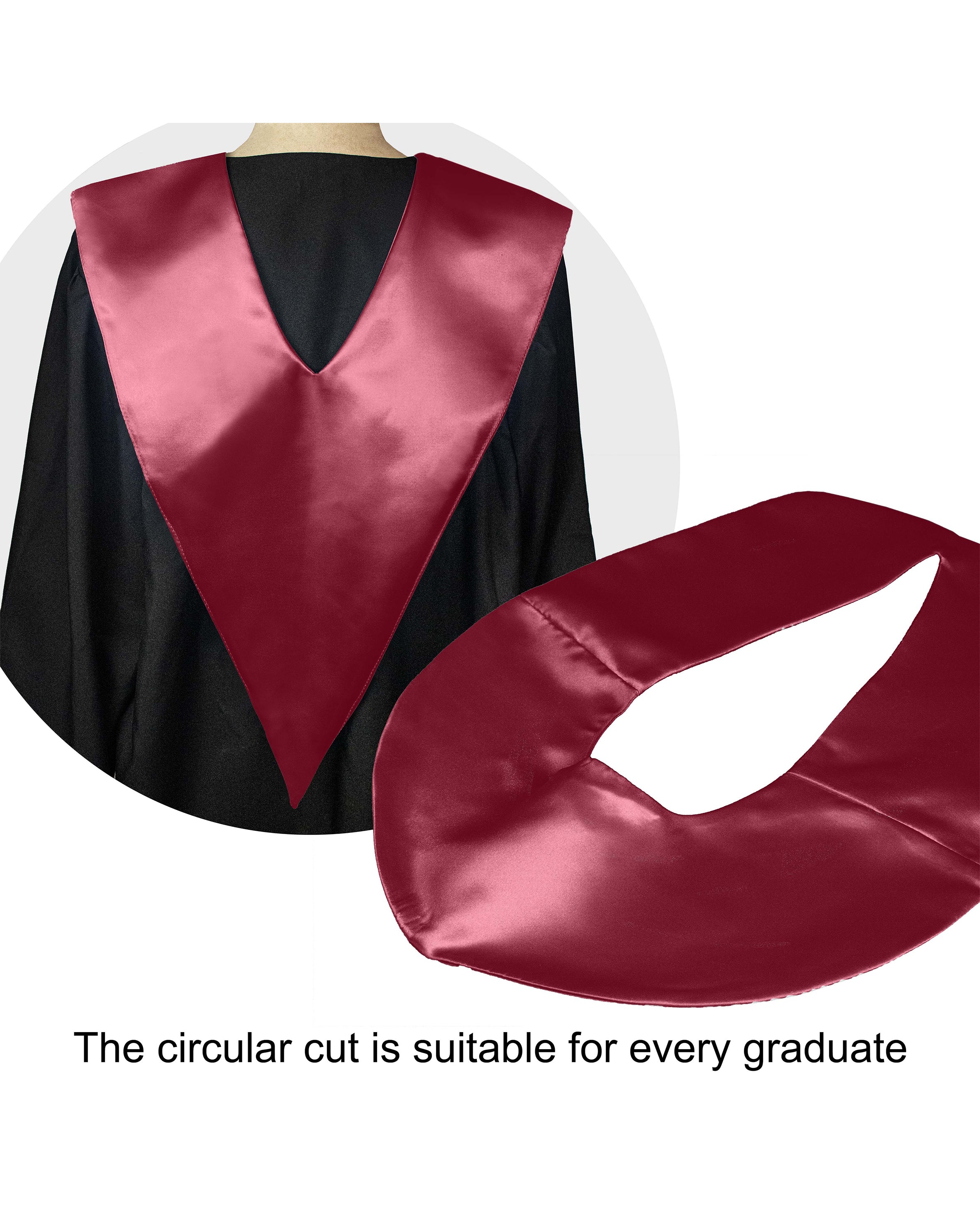 Traditional One Color V Stoles | Graduation Stole | Choir Stole