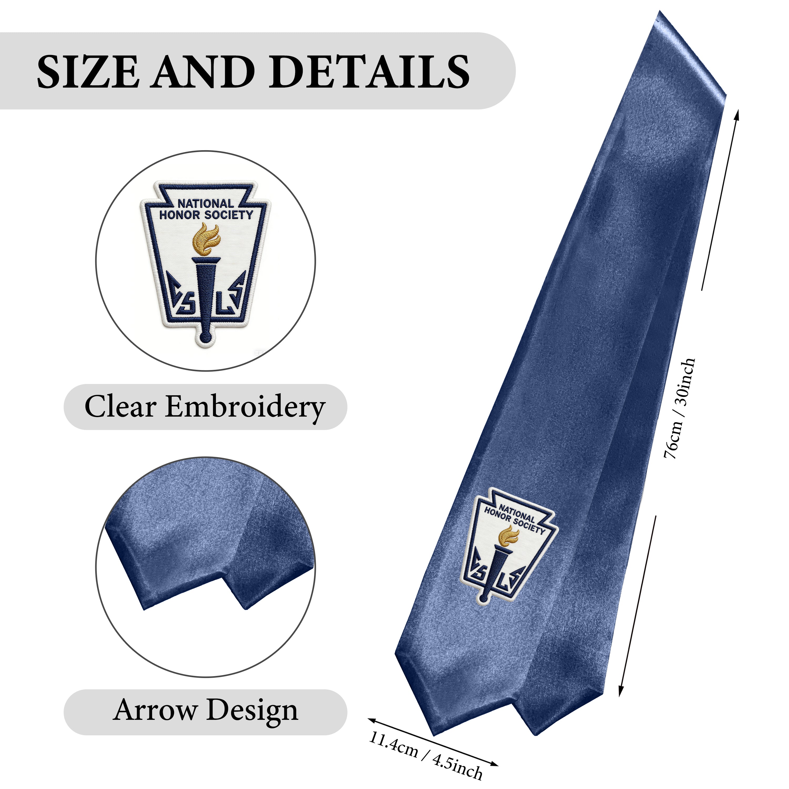 MyGradDay National Honor Society Stole 60" Graduation Sash with Embroidery | nhs stole for graduation
