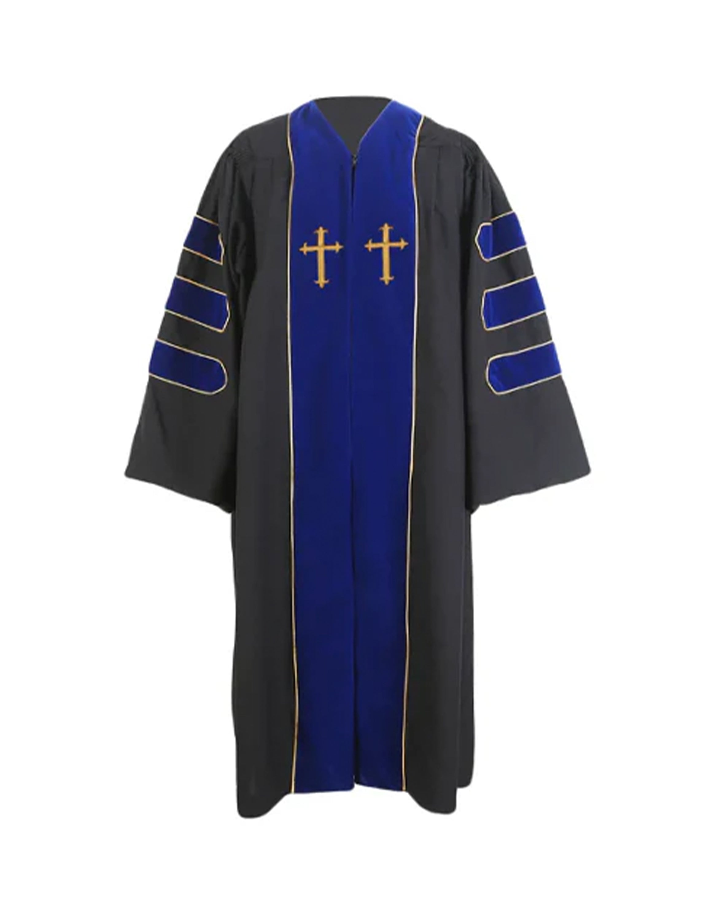MyGradDay Unisex Deluxe Doctor of Divinity Clergy Robes  Doctorate pulpit robes with Gold Piping Available for Customization