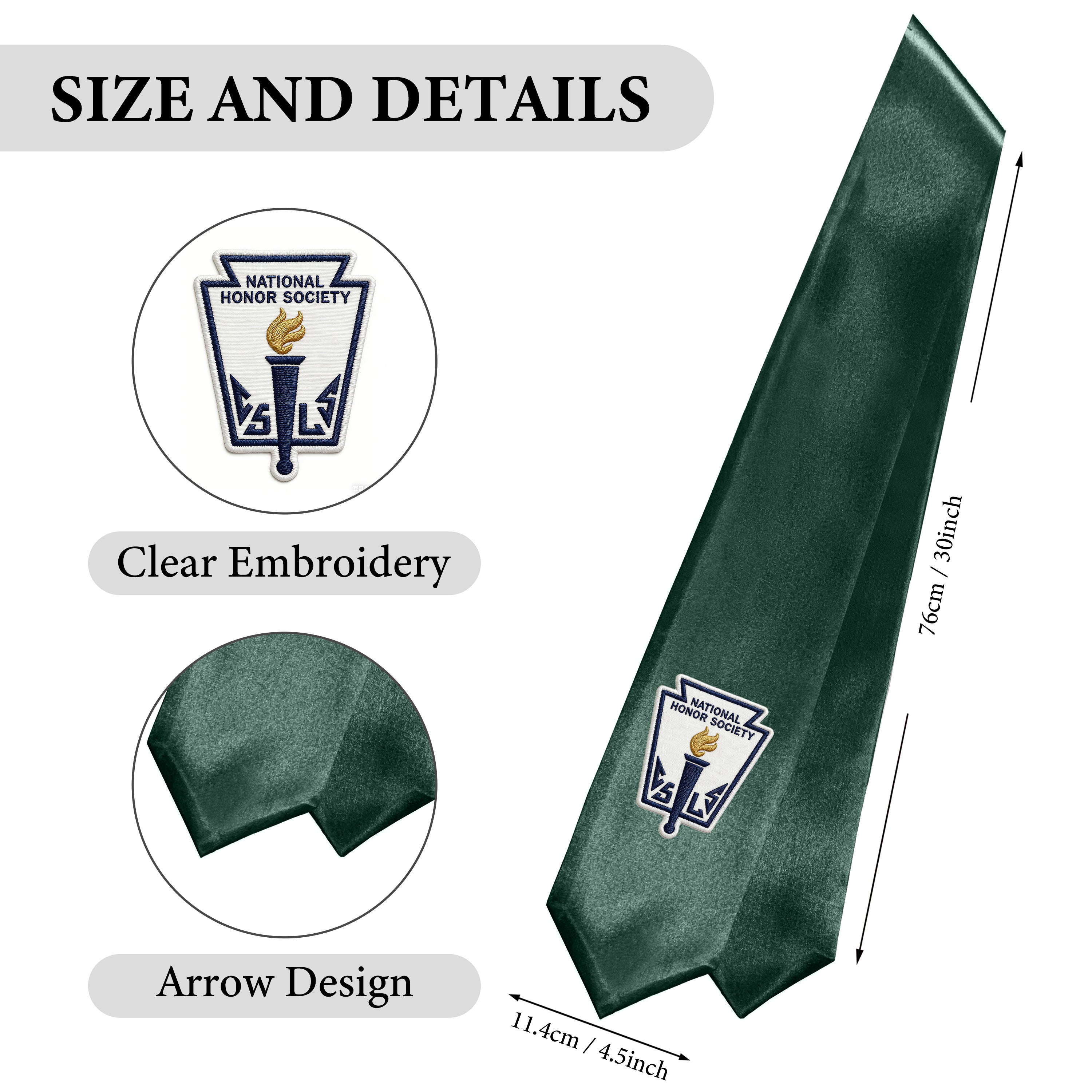 MyGradDay National Honor Society Stole 60" Graduation Sash with Embroidery | nhs stole for graduation